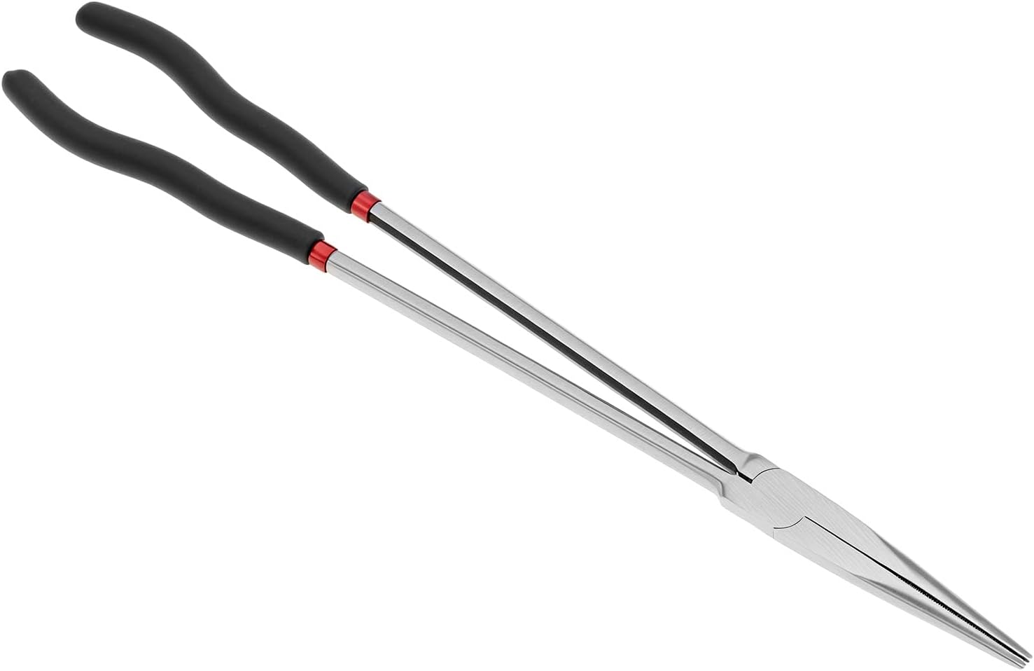 QWORK Straight Long Needle Nose Pliers, 16 Inch Long Reach Needle Nose Pliers, Straight & Bent Jaw Plier Set with Non-Slip Handles for Narrow Spaces & Precision Work