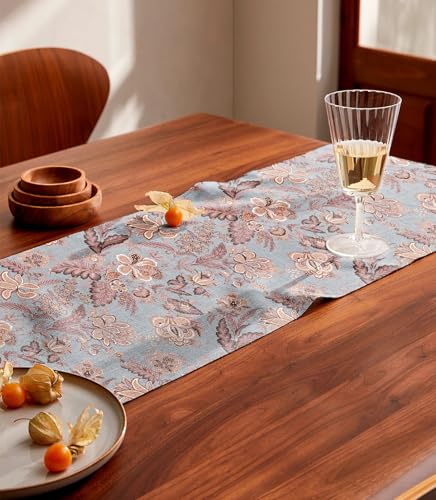Image of Casableu Calvia Pink 6 Seater Table Runner Dust-Proof Table Runner for Dining Tabletop Decoration | Size: 13x72 Inches