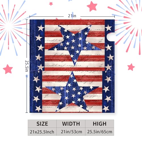 Image of America Flag Mailbox Cover Large Size Magnetic Patriotic Star Mail Box Wrap 4th of July Memorial Letter Post Box Cover Independence Day Mailbox Covers for Outside Oversized 25.5 X 21 Inch