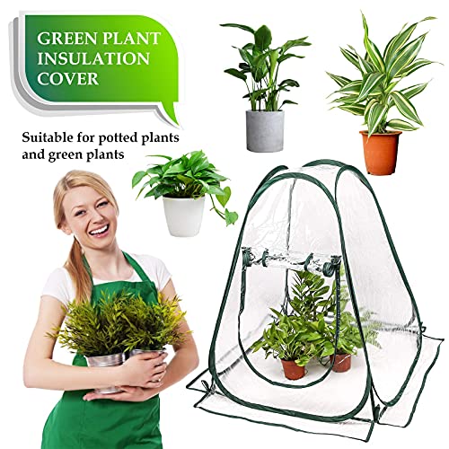 Pop up Greenhouse Cover, Transparent PVC Mini Small Grow Plant House Tent, Gardening Flowerpot Warm Room Backyard Flower Shelter for Indoor Outdoor (27"x27"x31") - Image 4