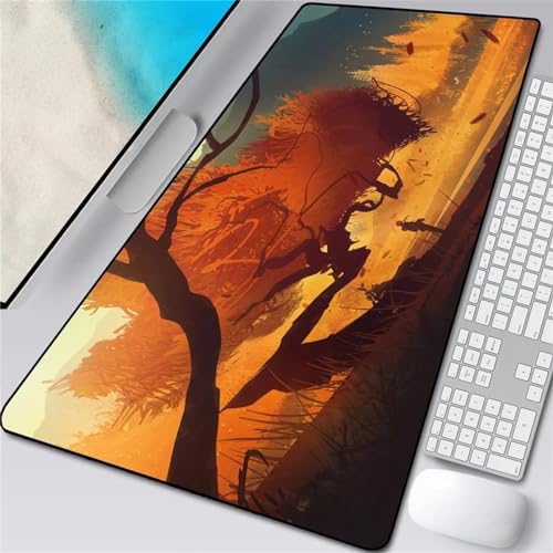 Aimaor Gaming Mauspad Gemalter Herbst rutschfest und Wasserdicht,Vernähte Kanten Mouse Pad verbessert Geschwindigkeit und Präzision,Mausmatte für PC,Büro,Laptop,Computer 600x300mm
