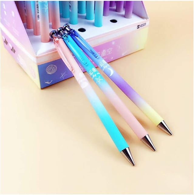 6pc Cute Kawaii Lucky Star Candy Gradient Color Press Mechanical Pencil Writing Student Stationery Automatic Pencil For Draft Drawing Carpenter Crafting Art Sketching Party Gifts Office Supply 0.5mm