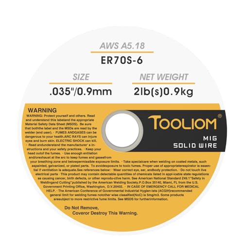 Image of TOOLIOM ER70S-6 0.035 inch Mild Steel MIG Welding Wire 2LB | High manganese & silicon for strong welds, minimal spatter, smooth feeding