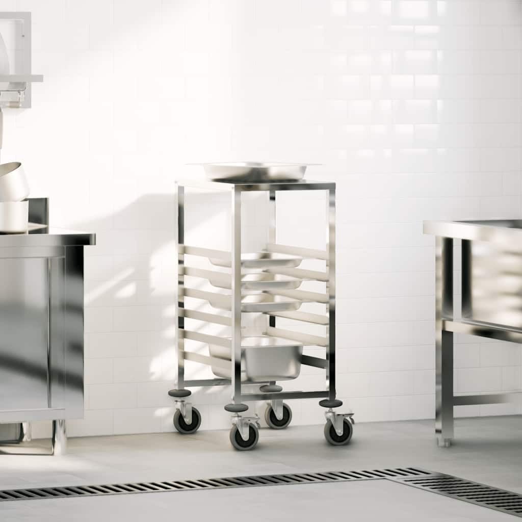 Generico Carrello Portateglie con 6 GN Contenitori 39x55x87 cm,Mobili,Carrelli e Isole,Carrelli da cucina-4108073