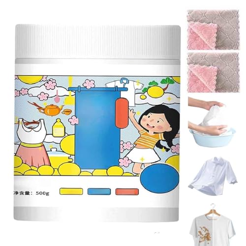 Hyper Concentrated Strong Stain Remover Powder,Oxygen-Based Laundry Booster And Stain Remover,Fabrics Removes Milk Sweat Oil Fru