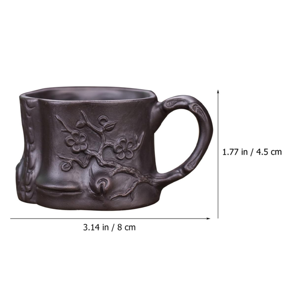 Ceramiczne filiżanki do herbaty, Retro filiżanka do herbaty z uchwytem, ​​60 ml brązowa okrągła