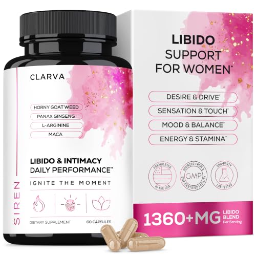 Libido Support for Women - Fast Acting with Hornygoatweed Women & Maca for Mood Passion & Intimacy - Female Hormone Balance & Womens Libido Support Booster 3rd Party Tested / Non-GMO - 60 Capsules