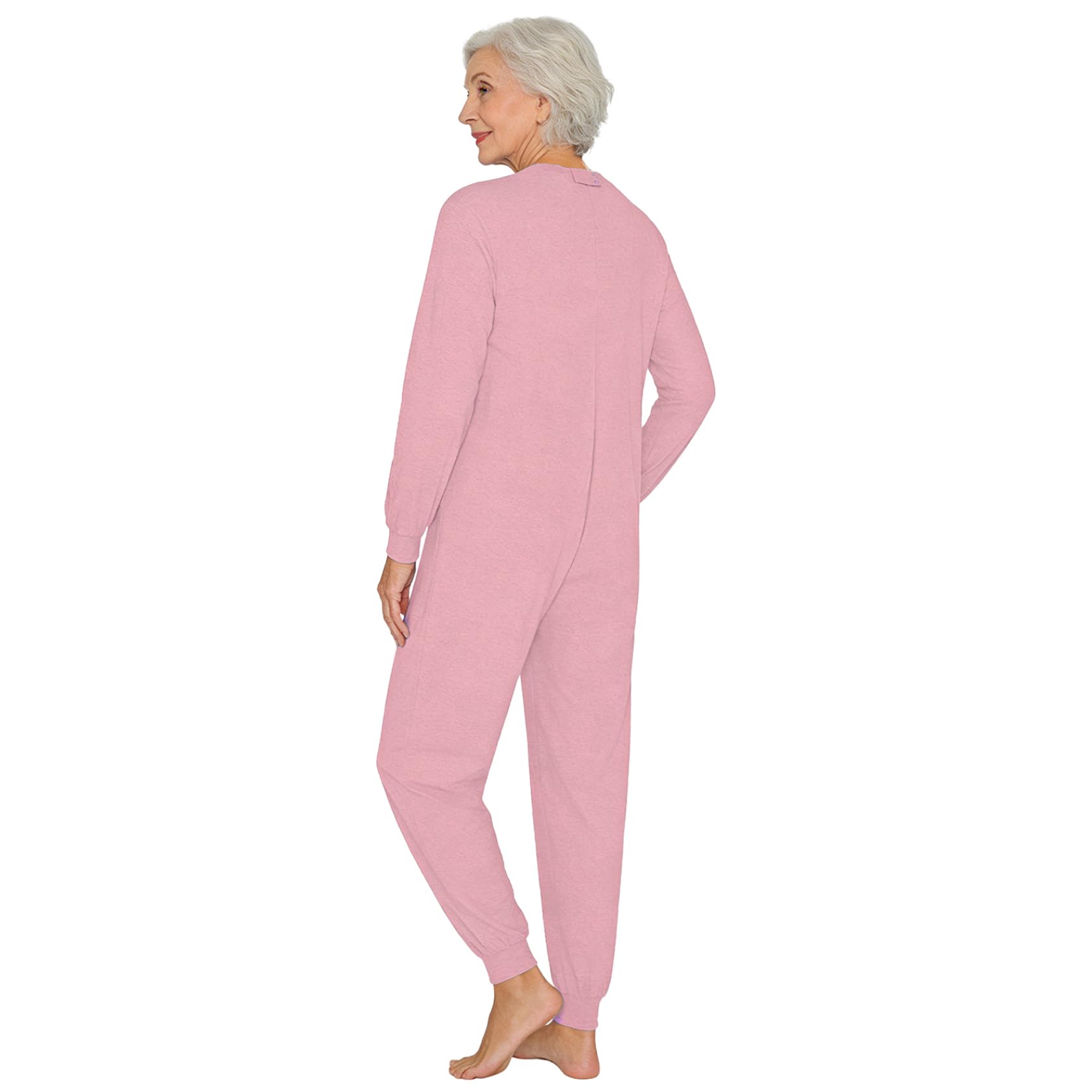 Grenouillère Alzheimer Homme Femme Manches Longues Combinaison Pyjama de Soin Personne Agée Incontinence Patient Anti-Décalçage À Fermeture Éclair À L'Arrière