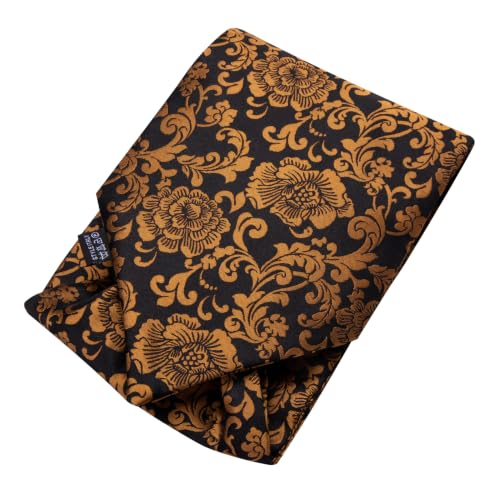 Image of Dubulle Paisley Floral Ascot for Men Self Tie Mens Cravat and Pocket Square Cufflinks Wedding