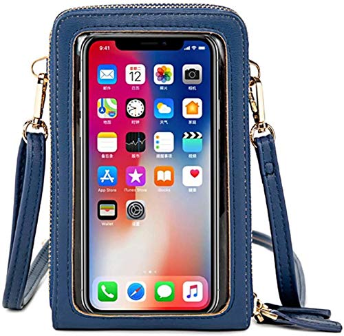 Sac à bandoulière pour téléphone portable - Écran tactile - Petit portefeuille - Moins de 6,5 pouces, bleu foncé (Bleu) - TGYY-VXIDWU Cover