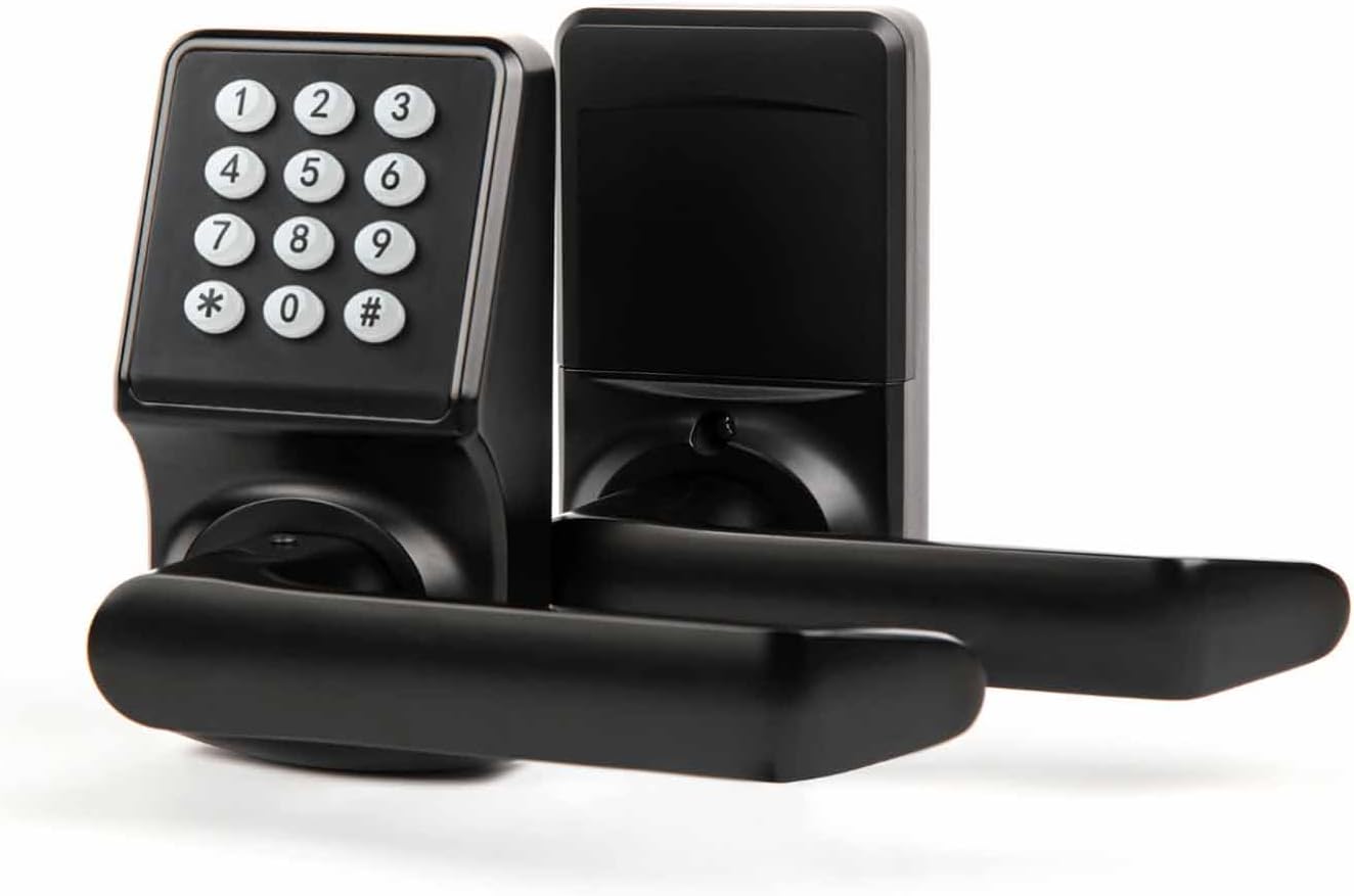 Keypad Door Lock with Handle, Digital Door Lock with Keypad Set,Keyless Entry Door Lock with Handle-IC Card and Anti-peep Password- Easy Installation for Home, Hotel-Matte Black Keypad Door Lock with Handle, Digital Door Lock with Keypad Set,Keyless Entry Door Lock with Handle-IC Card and Anti-peep Password- Easy Installation for Home, Hotel-Matte Black