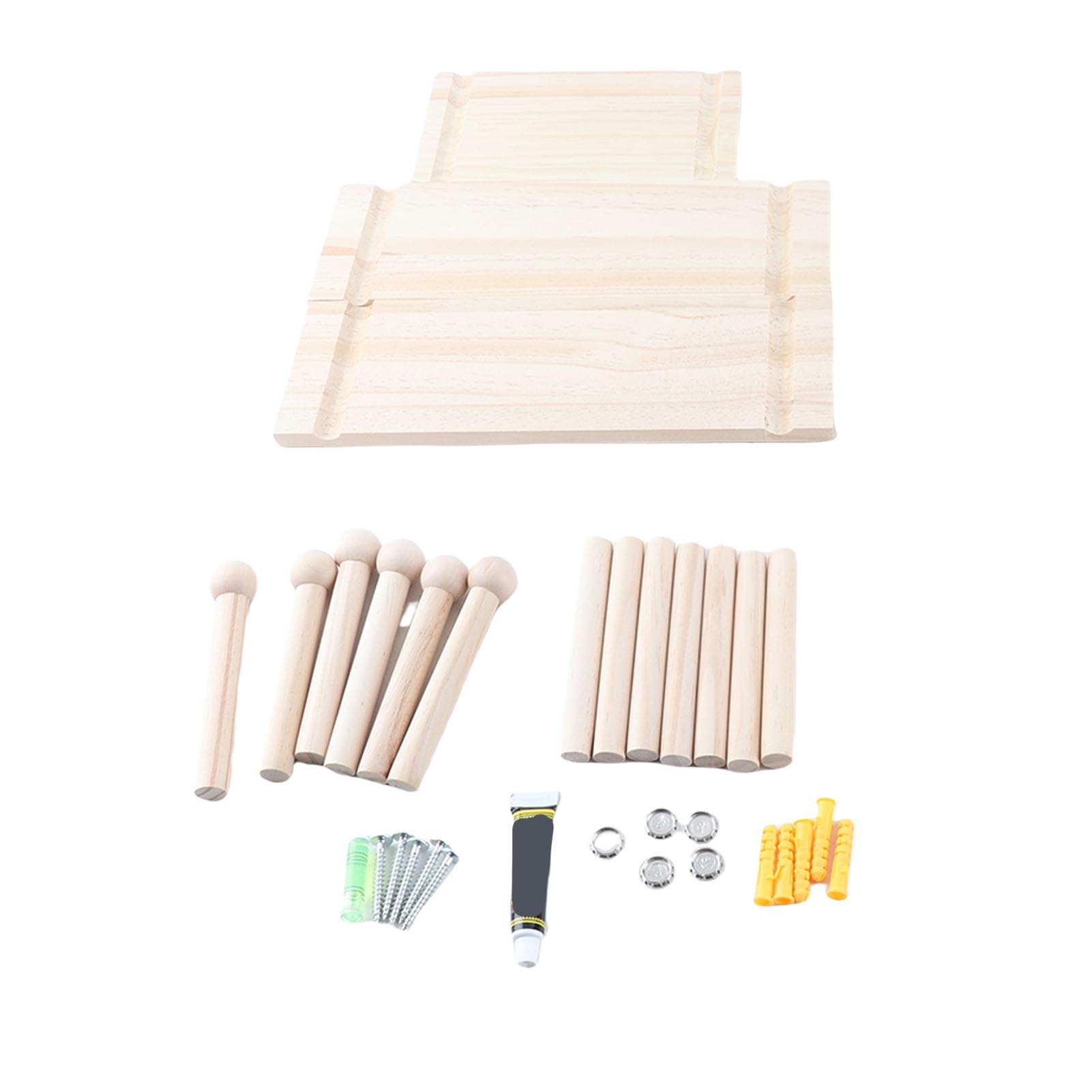 Alomejor Kit de Tablero Perforado de Madera Panel de Exhibición y Almacenamiento de Pared Versátil y Resistente para Botellas, Tazas, Plantas, Organizador de Tablero Perforado de Madera para Uso