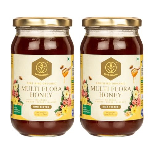 Image of Shiva Organic Raw Multi Flora Honey 1kg | 100% Pure NMR Tested | Raw and Unprocessed