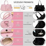 Keyck Torebka damska ze sznurka, średnia torba na ramię, torebka tote z zamkiem błyskawicznym, torba ze sznurka, torba crossbody, shopperka, torebka na ramię, torebka na zakupy, torebka do pracy