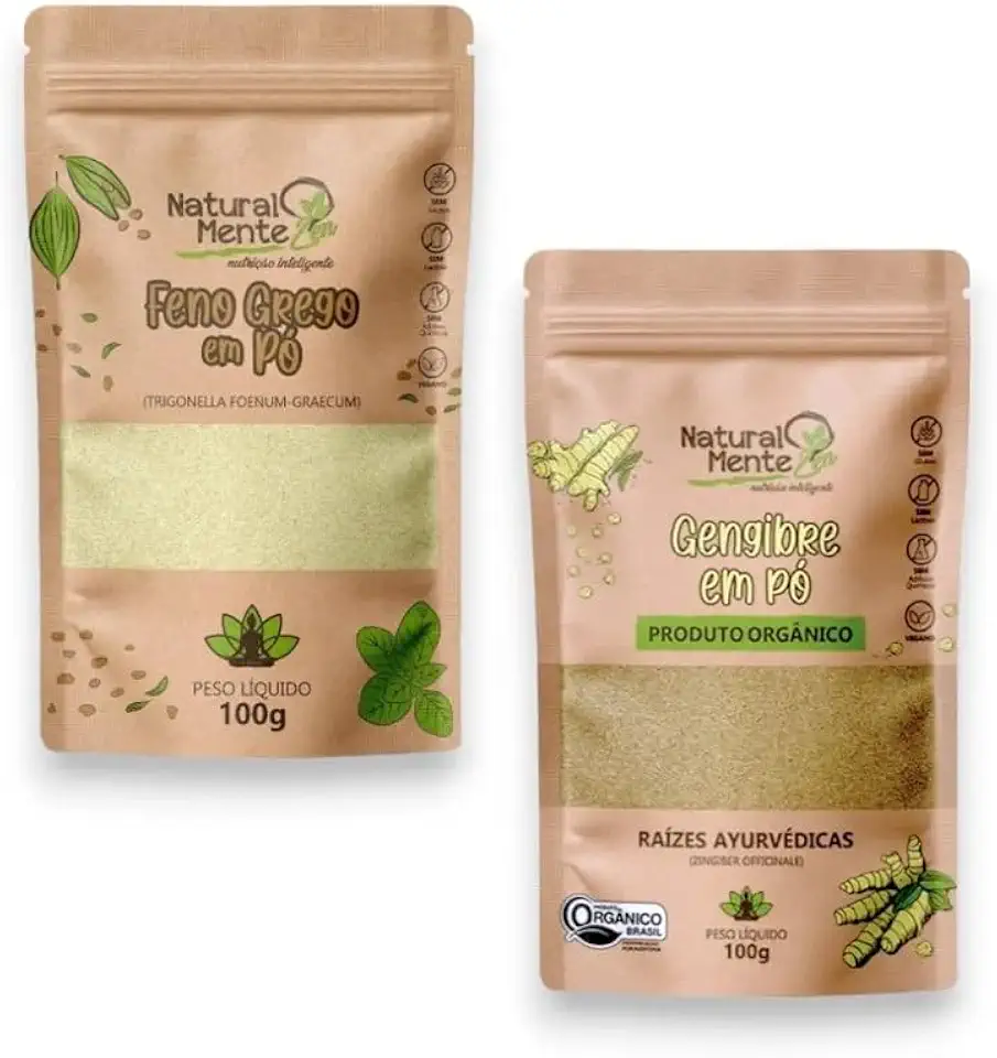 Combo Especiarias Naturamente Zen Fen-greeg em pó + Ginger Orgânico em pó - 100g cada