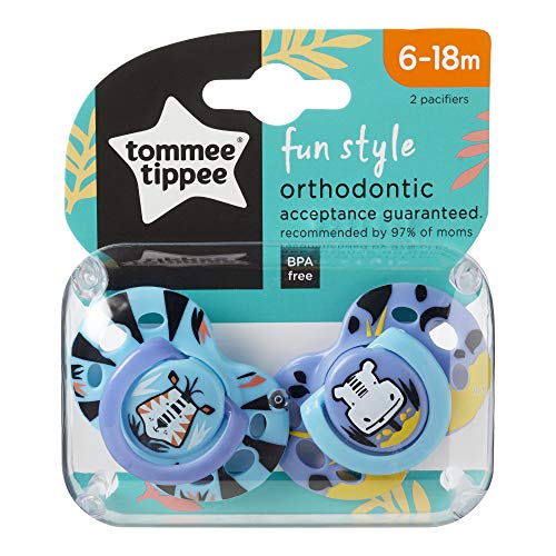 Tommee Tippee Closer To Nature Fun Pacifier, 6-18 Months, 2 Count -Colors Will Vary #TOP7