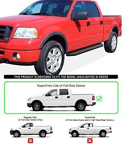 Estribos Ford F150 2004-2008 SuperCrew Cab Acero Negro miniatura 2