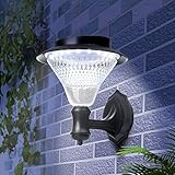 Solar Wall Lantern Lights Outdoor Waterproof,Dusk to Dawn Led Outdoor Wall Sconce with 16 Super Bright LED, Auto On/Off Solar Porch Lights for Yard, Front Porch, Garage and Garden,Cold White