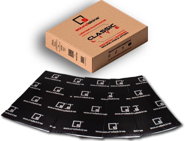 50 Mil Car Sound Deadening Mat 50 Sq Ft Kit - Butyl and Foil Automotive Sound Dampener - Reduce Vibrations, Insulate Heat, and Minimize Resonance (Black)