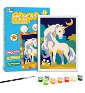 Zimrobin Peinture Par Numéros Enfant 6-12 Ans - Kit Complet Loup Et Lune Avec Toile, Peintures Et Cadre