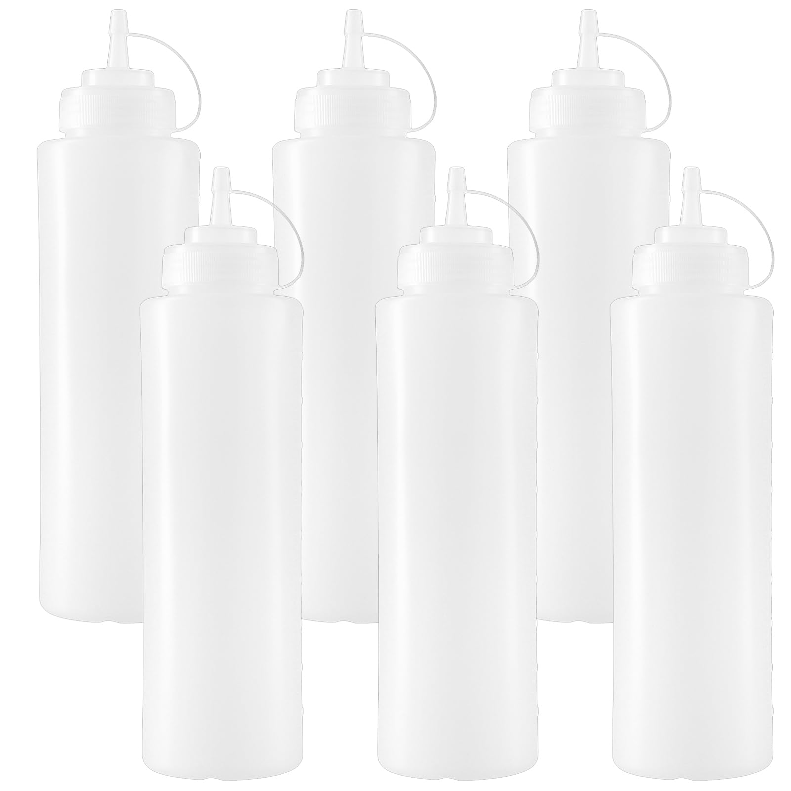 Botellas de salsa exprimibles translúcidas SINJEUN, envases de plástico de 1000 ml para kétchup