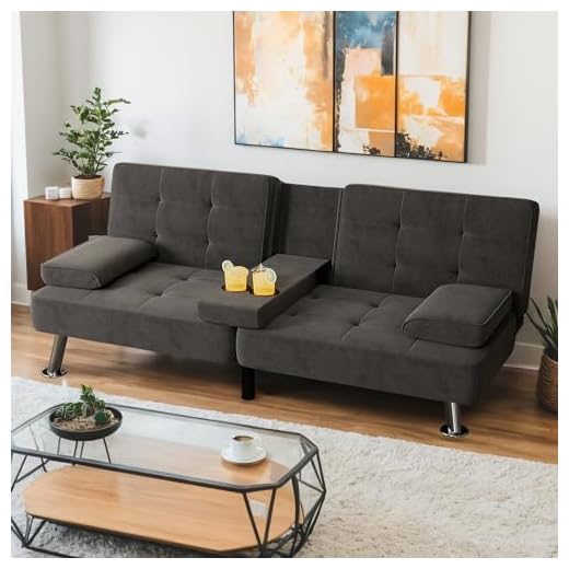 Shahoo Modern Upholstered Folding Futon