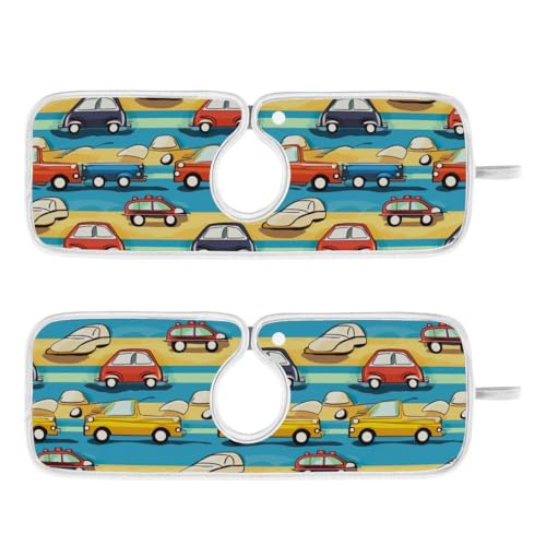 FULUHUAPIN 2 Pack Cars Kitchen Faucet Splash Catcher Absorbent Mat, Polyester Sponges Machine Washable Quick Dry Drying Mat, Sink Accessories 14'' x 5'' 20323814
