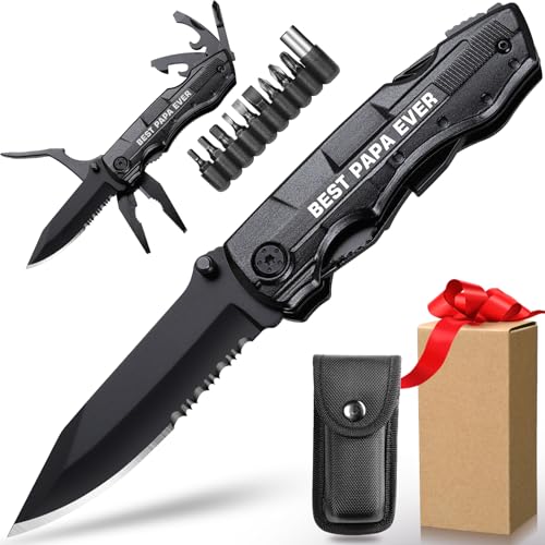 ZAVIT Gifts for Papa,BEST PAPA EVER Multitool Knife,Papa Birthday Gifts,Best Papa Gifts,Papa Gifts from Grandchildren,Gifts Ideas for Papa,Papa Fathers Day Gift,Gifts for Papa Who Wants Nothing