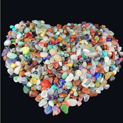 400Pcs+ (1.5lb) Gemstones and Crystals Set,30Kinds+ Bulk Tumbled Chps Crystals for Jewelry Making,Chakra Balancing,Crushed Stones Rocks and Minerals Science Kit (1.5, Pounds) - Thumbnail 2