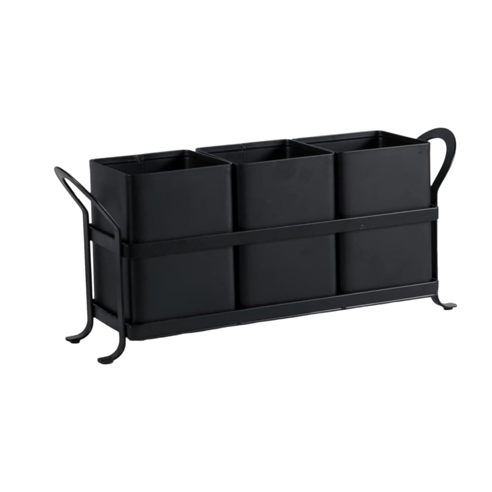 Kangnice Stylish Metal Container for Efficient Utensils and Desk Accessories Arrangement Long Rectangular Desk Tray