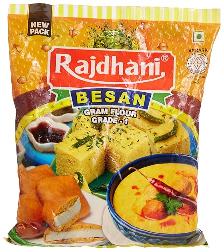 Image of Rajdhani Organic Besan Flour - 100% Pure Chickpea Flour For Healthy Cooking - 500 Gm Pack | Besan | 100% Chana Dal Besan | Organic Gluten Free Besan
