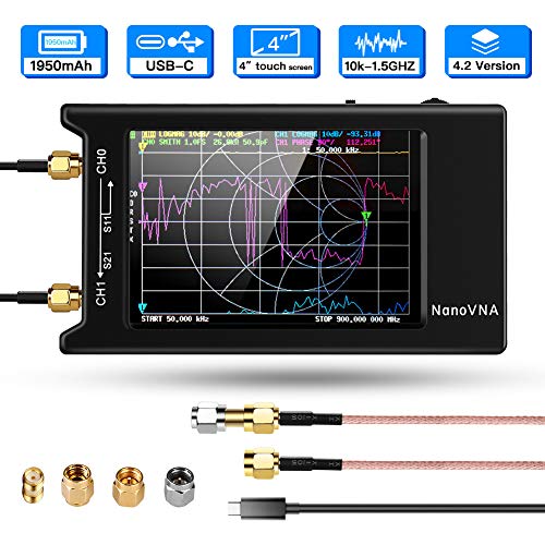 Elikliv Analizzatore Vectoriale di rete 10k-1.5GHz HF VHF UHF Analizzatore di antenna manuale con schermo da 4''