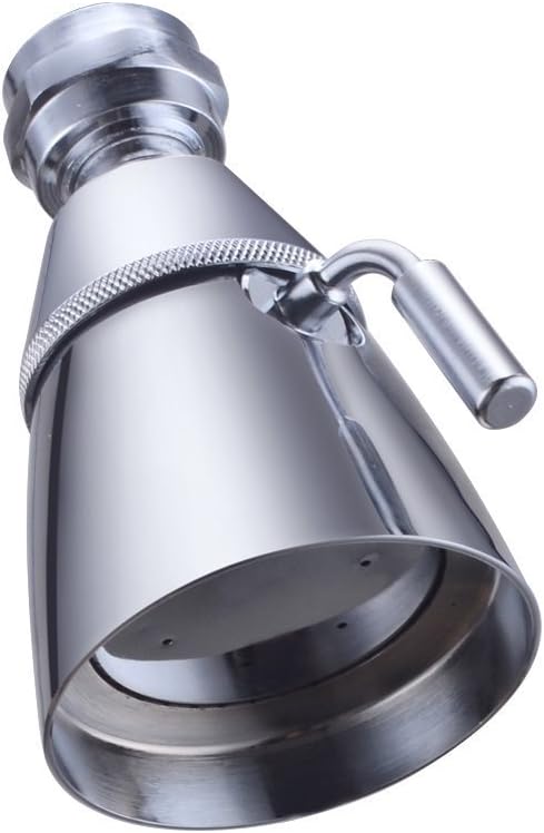 Modern Hotel Style High Pressure Adjustable 2-Inch Fixed Spray Shower Head Wall Mount, Polished Chrome
