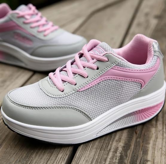 Womens lace-up Walking Shoes Arch Support Breathable Wedge Platform Sneakers Low-top Casual Light Weight Orthotic Sneakers for Plantar Fasciitis2