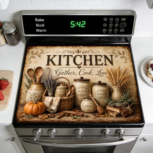 Image of Stove Burner Covers Non-Slip Electric Cooktop Protector Mat (Kitchen A)