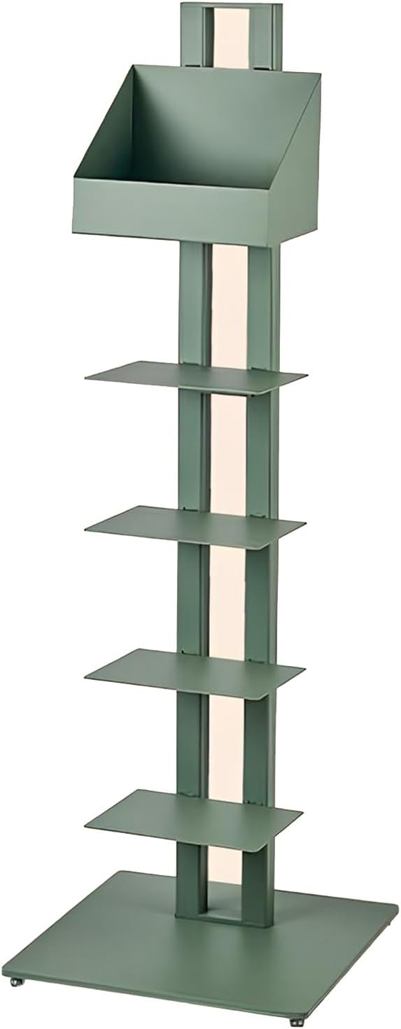 YFJK Metal Spine Book Tower, Vertical Bookshelf, 6Tier