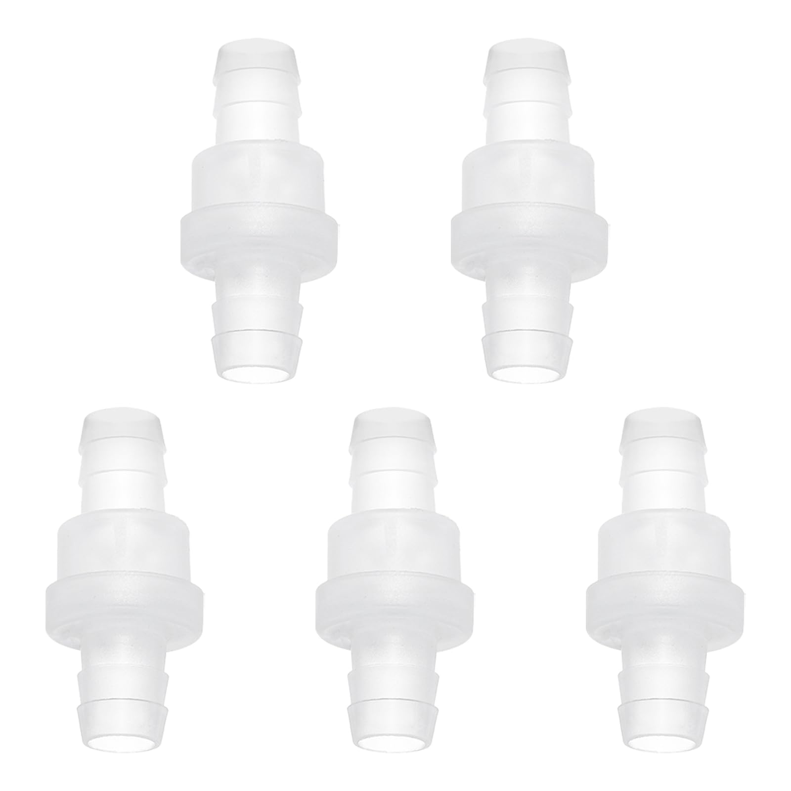 Photo 1 of uxcell 5 Pcs Non Return Check Valves, 3/8" (10mm) Dia One Way Inline Hose Connector PP Plastic Hose Barb for Gas Liquid Air Water Tank Pump