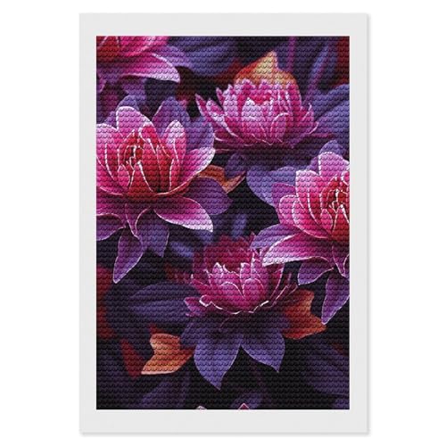 Peinture diamant adultes fleurs avec diamants ronds entièrement percés