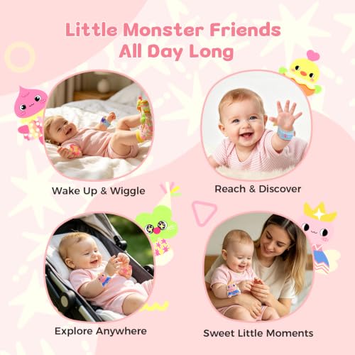 Image of Rattle Socks for Babies 0-6 Months, Baby Wrist Rattles Set