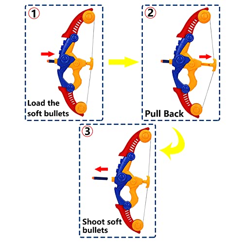 Soft Arrow Bow Set For Kids Beginner, Easy Foam Archery Kit For Starters, With 4 Soft Darts Arrows, Safe Outdoor Indoor Shooting Games Activity For Toddler Boys Girls (Red) #TOP2