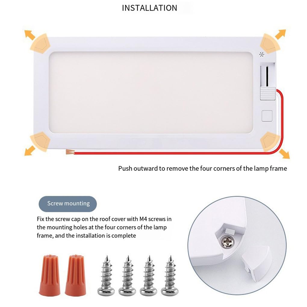Luci interne per camper a 96 LED, 3 colori, dimmerabili, plafoniera, adatte per camper e roulotte, camion, funzionali, 3 colori, dimmerabili, plafoniera a soffitto, 2 pezzi