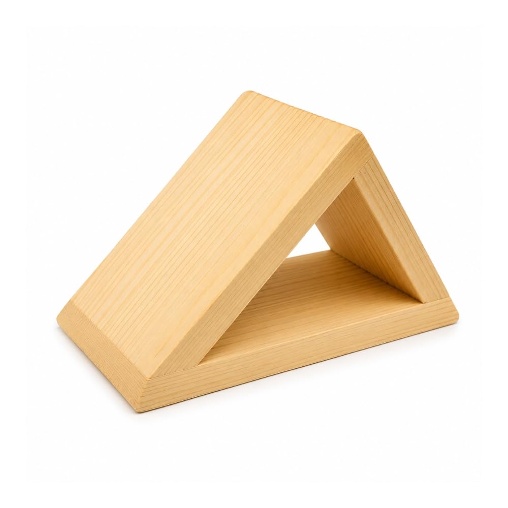 Triangle Wooden Yoga Block for Iyengar Yoga, Pine Wood Exercise Support Block for Yoga, Pilates, Meditation, Stretching, Balance, Alignment and Flexibility Training-image-25