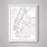 New York Map Print | Minimal City Neighborhood Print | NY city map print 8' x 10' 11' x 14' 16' x 20'