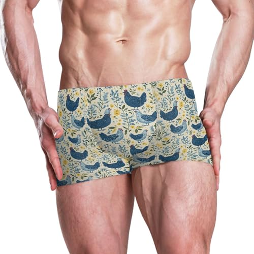 Cute Cock Rooster Mens Swim Trunk Swimwear Bathing Suit Swim Brief Square Leg Board Short S B04040552