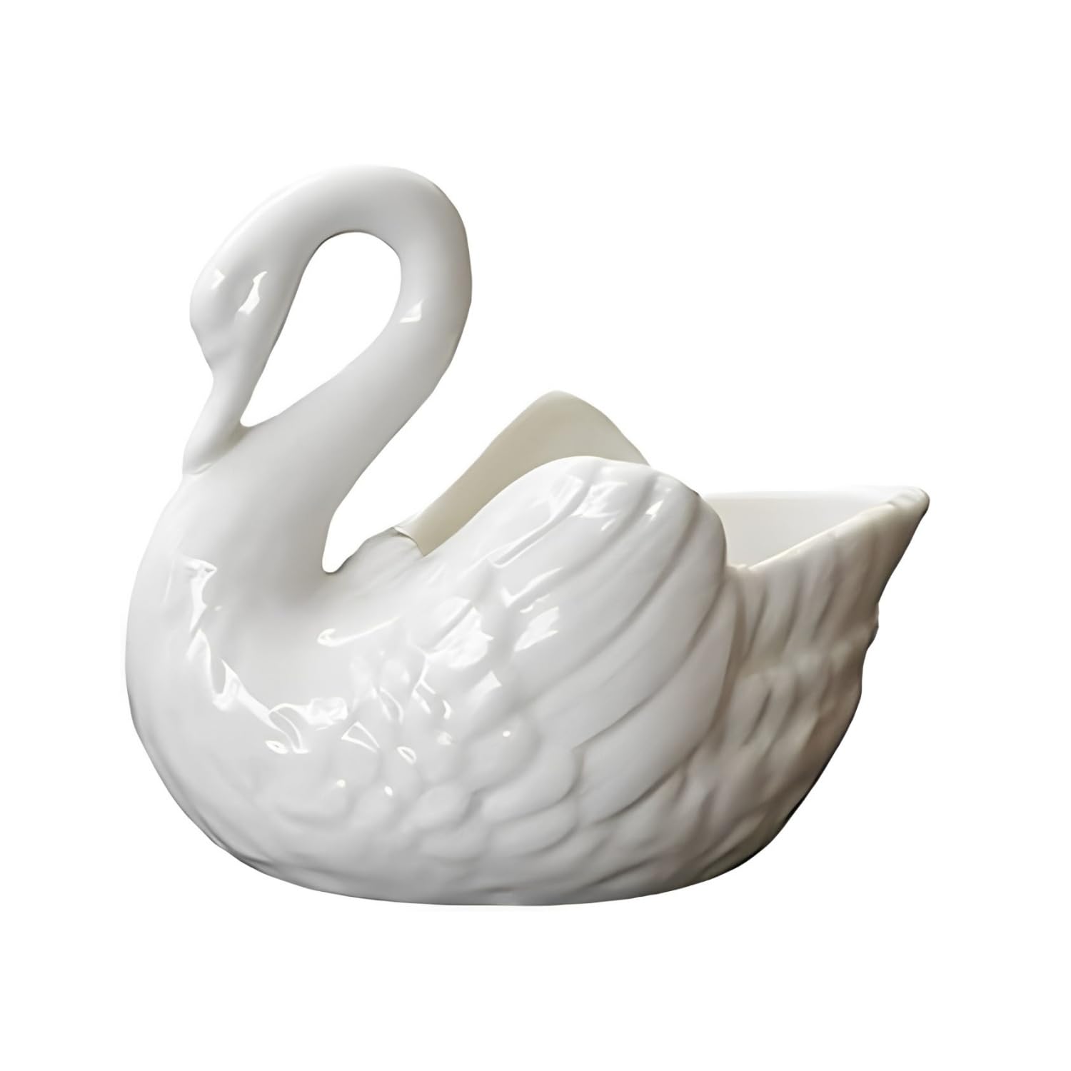 LATRAT Łabędź ceramiczna doniczka łabędź, doniczki na kwiaty, zwierzęta, sukulenty, doniczki, mini pojemnik na kwiaty, do wnętrz, domu, biura, na biurko, do ogrodu, biały