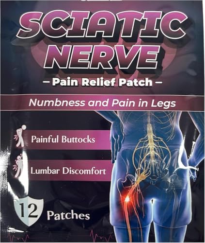 Parche para Dolor de Ciática 60 Uds – Parches Lumbares y Espalda con Efecto Térmico, Alivio Muscular y Articular, Adhesivos Transpirables de Larga Duración