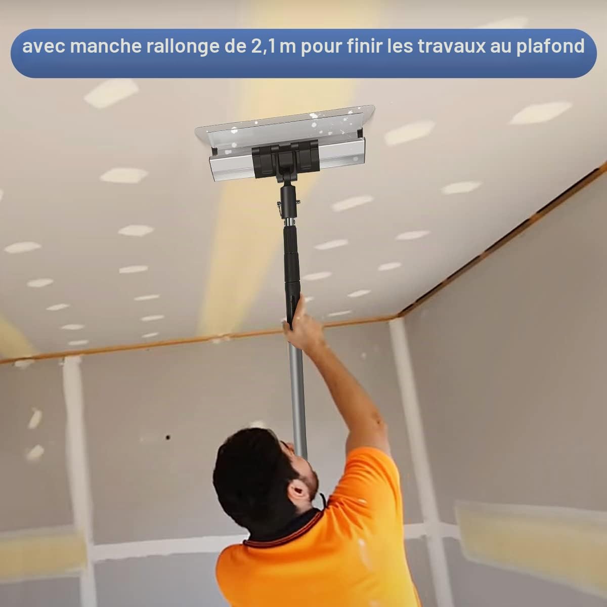 Lames à Lisser en Acier Inoxydable Set | Skimming Blades Set, Poignée d'Extension, Lame Enduit de Rechange, Lissage des Profils,30cm+50cm+80cm
