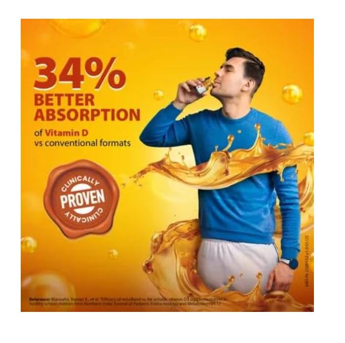 Image of DePURA Vitamin D3 Oral Solution 60000 IU | Cholecalciferol 60000 IU Vitamin D3 Nano Shots | Clinically Proven | 34% Better Absorption | Sugar Free - 5ml Ready to Drink Shots