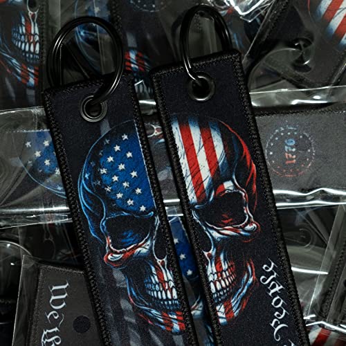 Patriotic Jet Tag Key Tag for attachment to keys, bags, Luggage and more. Made of Nylon Set of 22