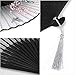 Hand Held Folding Fan, 2-Pack Women Craft Silk Fan with Bamboo Frame and Elegant Tassel, Come with a Sleeve Per Fan, Cooling Yourself, Wedding Gifts, Party Gifts